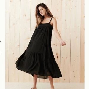 New Jenni Kayne sun summer dress black cotton midi M